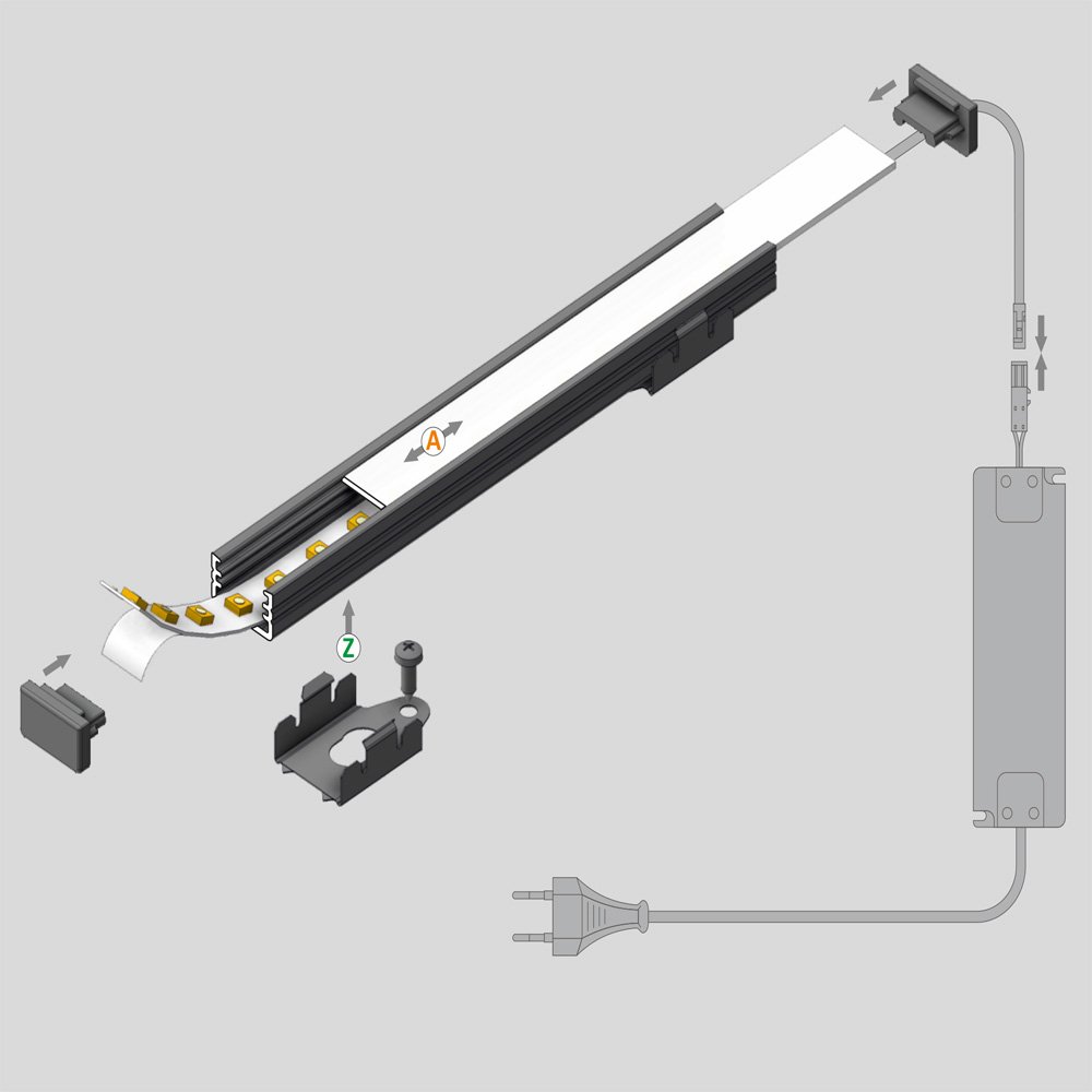 profilo led slim montaggio