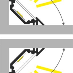 Apertura luce profilo led 45 gradi