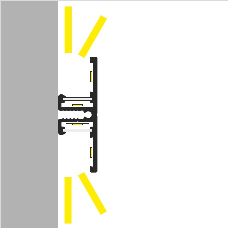 Apertura luce profilo led parete