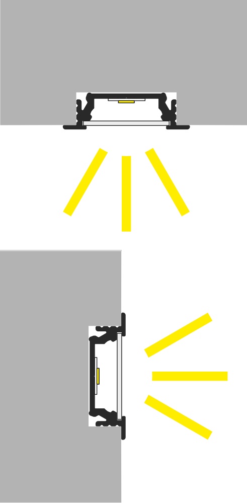 Apertura luce profilo led pavimento