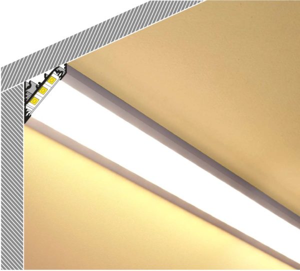 BARRA IN ALLUMINIO ANGOLARE PER STRIP LED TIPO C PROFILO S45