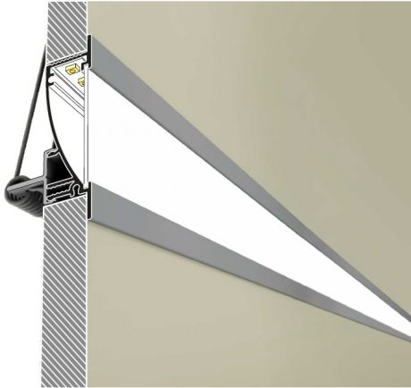 Ledkia Profilo In Alluminio Da Incasso Con Copertura Continua Per Strisce LED Fino A 12 Mm