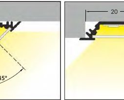 grado di illuminazione profilo led 45 gradi