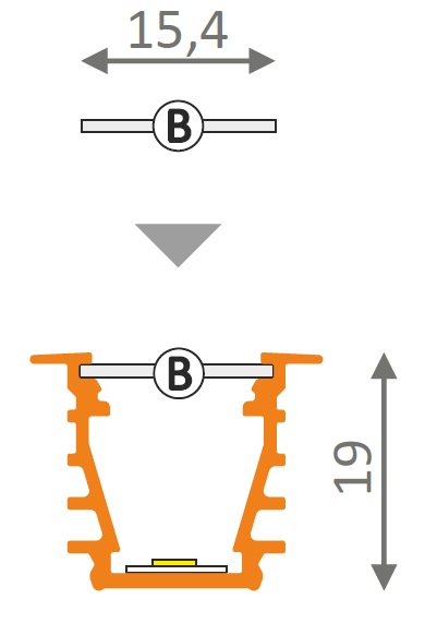 Misure profilo led alluminio da incasso