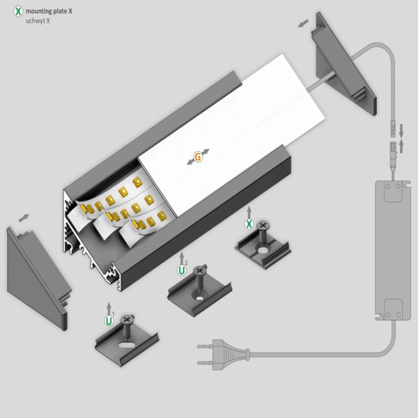 Montaggio profilo angolare strisce led