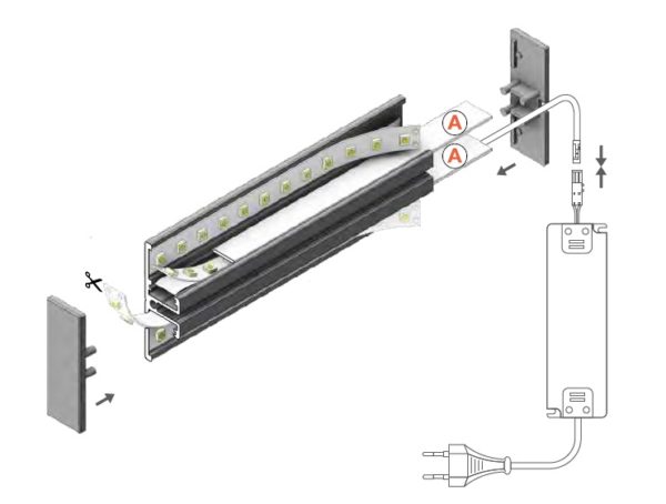 montaggio profilo led back