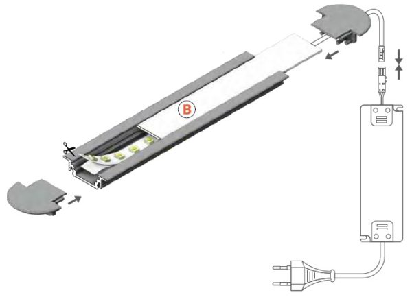 montaggio profilo led groove