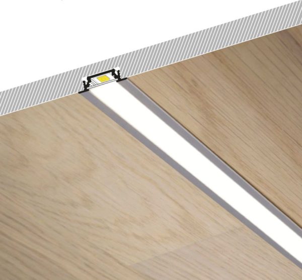 Profilo led da soffitto GROOVE 10 + Kit montaggio