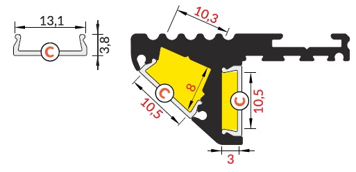 dimensioni profilo led step