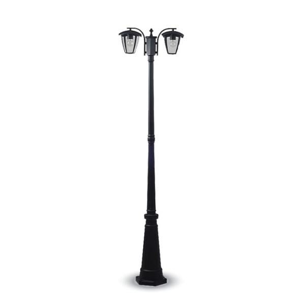 lampione da giardino led a due lampade