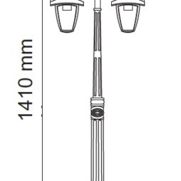 lampione led a due lampade misure
