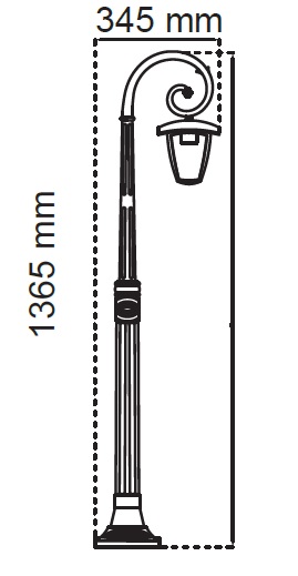 lampione led a una lampada misure