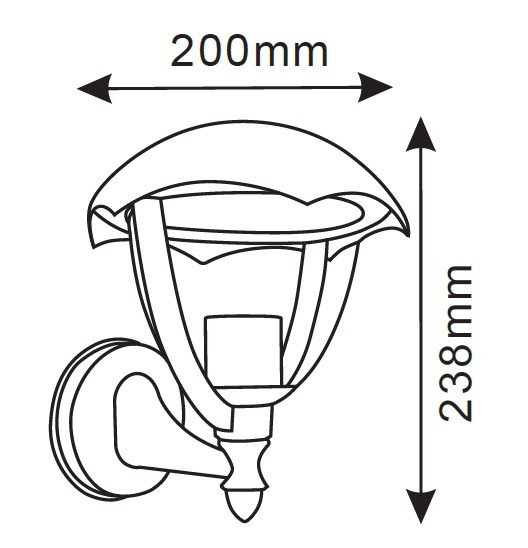 lanterna led da parete facing up