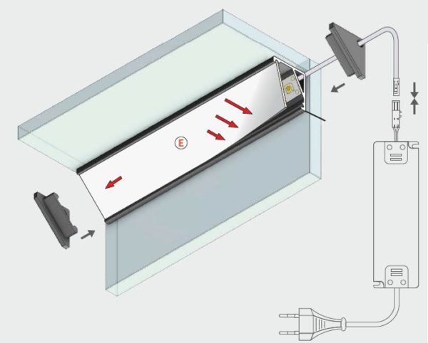 barra led angolare cabi20 montaggio