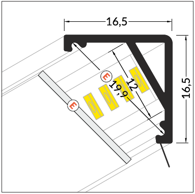 barra led angolare misure