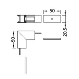 connettore angolare 270 gradi linea20