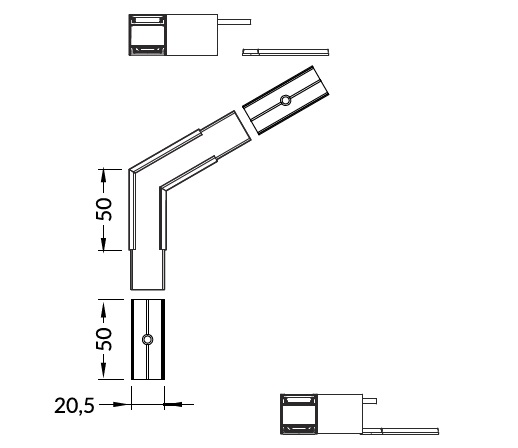 connettore angolare led 120-gradi