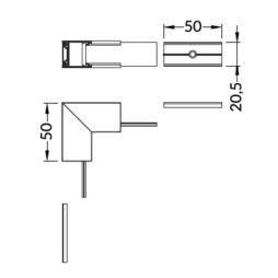 connettore angolare led 90 gradi linea20