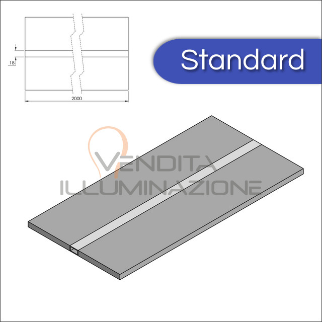 freccia led integrata nel cartongesso