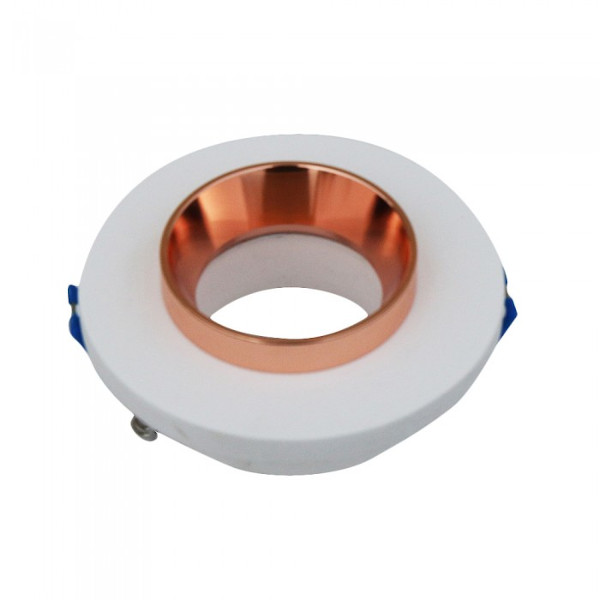 VT-862-MRP faretto led rotondo in gesso bianco e metallo rosa