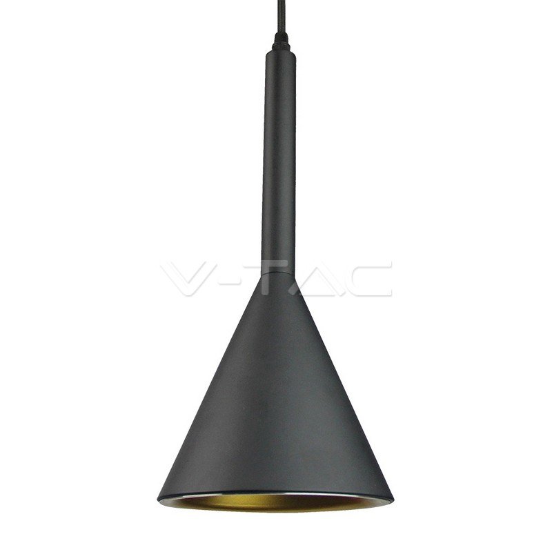 VT-7162-B Lampadario LED a Cono in Metallo Satinato con Portalampada E27