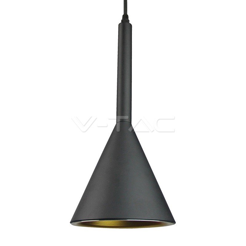 VT-7162-B Lampadario LED a Cono in Metallo Satinato con Portalampada E27