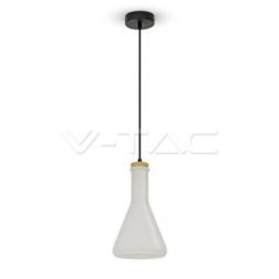 VT-7175 Lampadario LED in Vetro e Legno con Portalampada E27