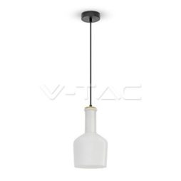 VT-7177 Lampadario LED in Vetro e Legno con Portalampada E27