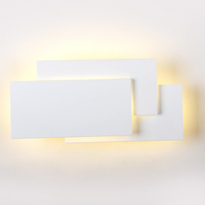 VT-712 Lampada LED da Muro Rettangolare con Forme Sovrapposte 12W Colore Bianco