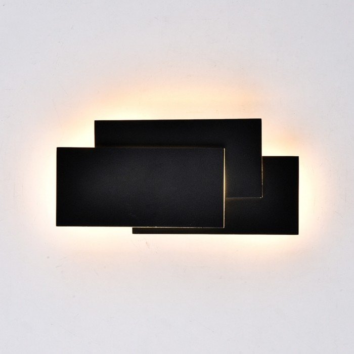 VT-712 Lampada LED da Muro Rettangolare con Forme Sovrapposte 12W Colore nero