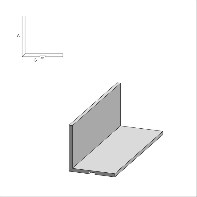 pezzo a L con profilo led integrato