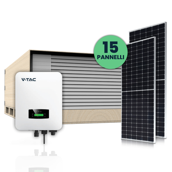 Kit fotovoltaico 6KW con 15 Pannelli (11517) e 1 inverter ibrido (11514) -  SKU 100166