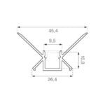 Profilo a incasso per cartongesso angolare – SKU 3362