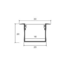 Profilo led a incasso con copertura opaca - SKU 3372