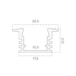 Profilo led a incasso in alluminio con canalina da 12.5 mm, ideale per cartongesso – SKU 3357