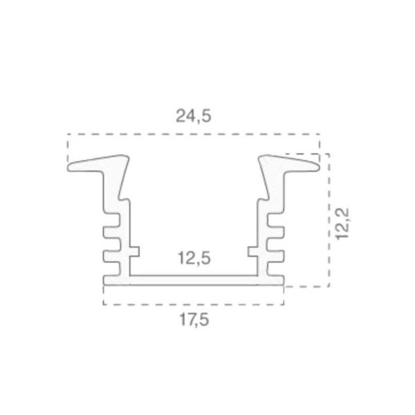 Profilo led a incasso in alluminio - SKU 3357