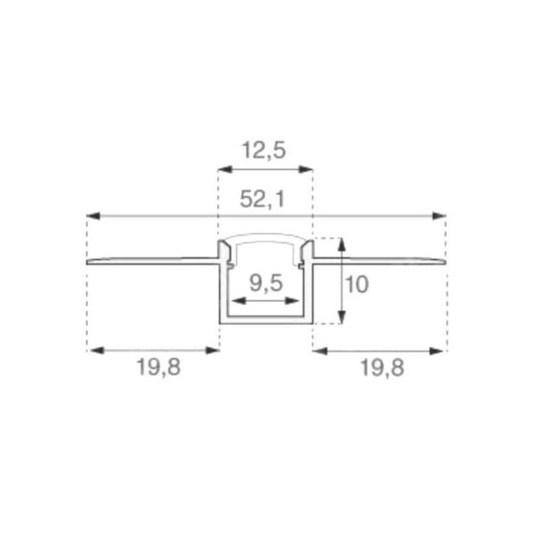 Profilo a incasso (canalina da 9.5 mm) ideale per cartongesso - SKU 3360