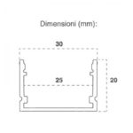 Profilo led lineare per installazione a soffitto – SKU 3371