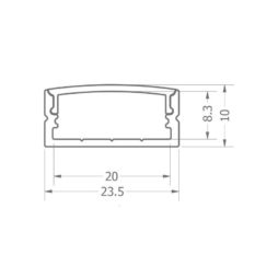 profilo led in alluminio per soffitto canalina ampia