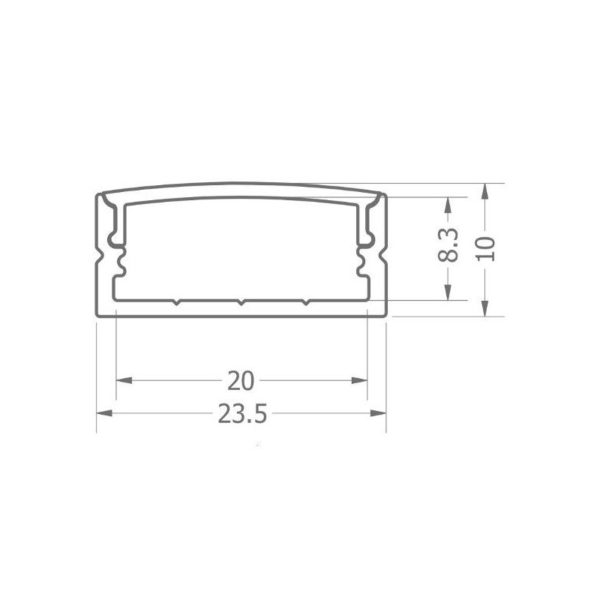 profilo led in alluminio per soffitto canalina ampia